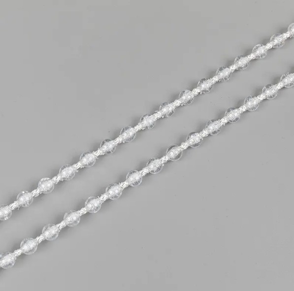 How does the wear resistance of the POM material of the Transparent Bead Chain improve the product life?
